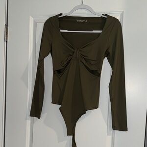 Abercrombie & Fitch Olive Green Bodysuit